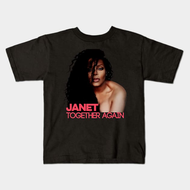 Janet Jackson Vintage Together Again Kids T-Shirt by Garza Arcane